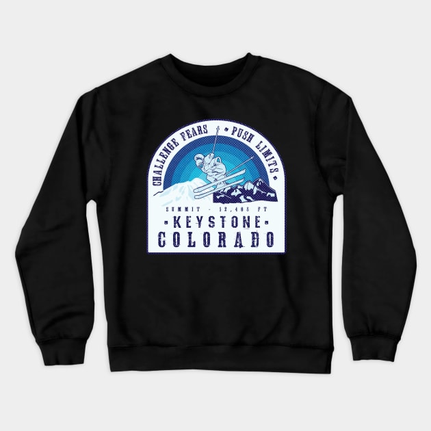 Ski Keystone Colorado Crewneck Sweatshirt by JordanHolmes